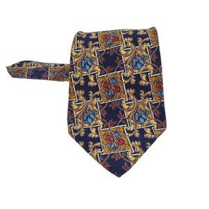 Robert Stewart Mens Tie 100% Imported Silk Multicolored Paisley USA Classic 4"w